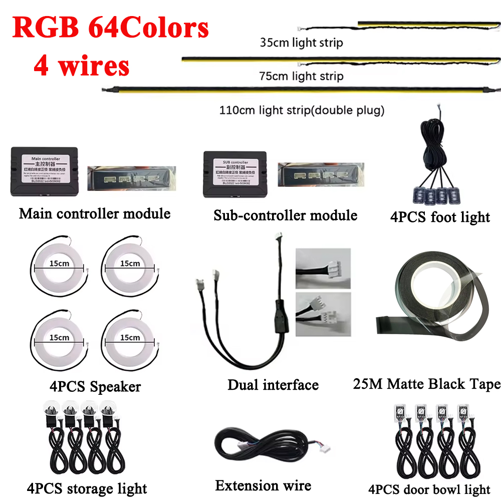 Rgb Hub Sync - RGB 64 Colors LED Car Ambient