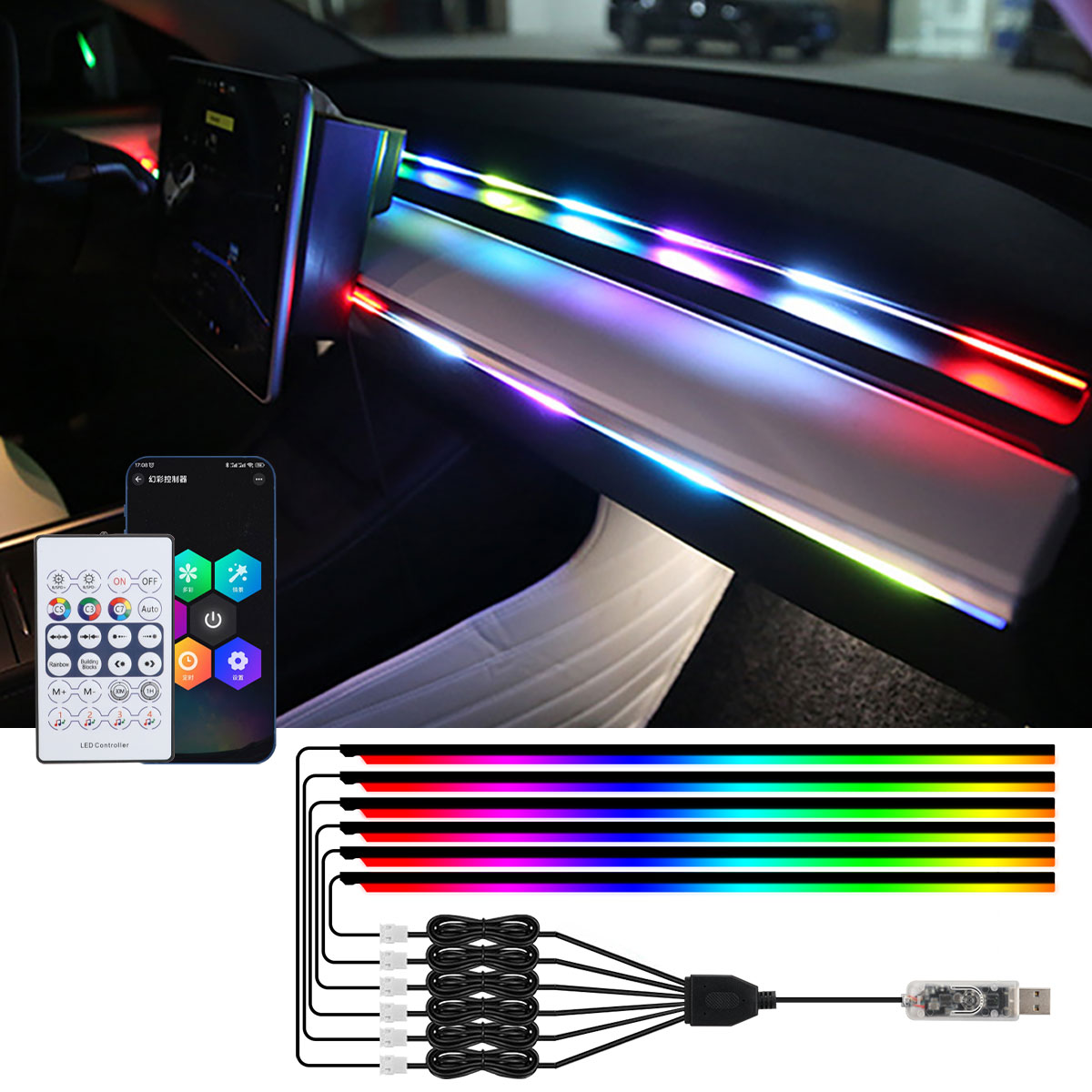 Rgb Hub Sync - 6/10 in 1 Car Led Ambient