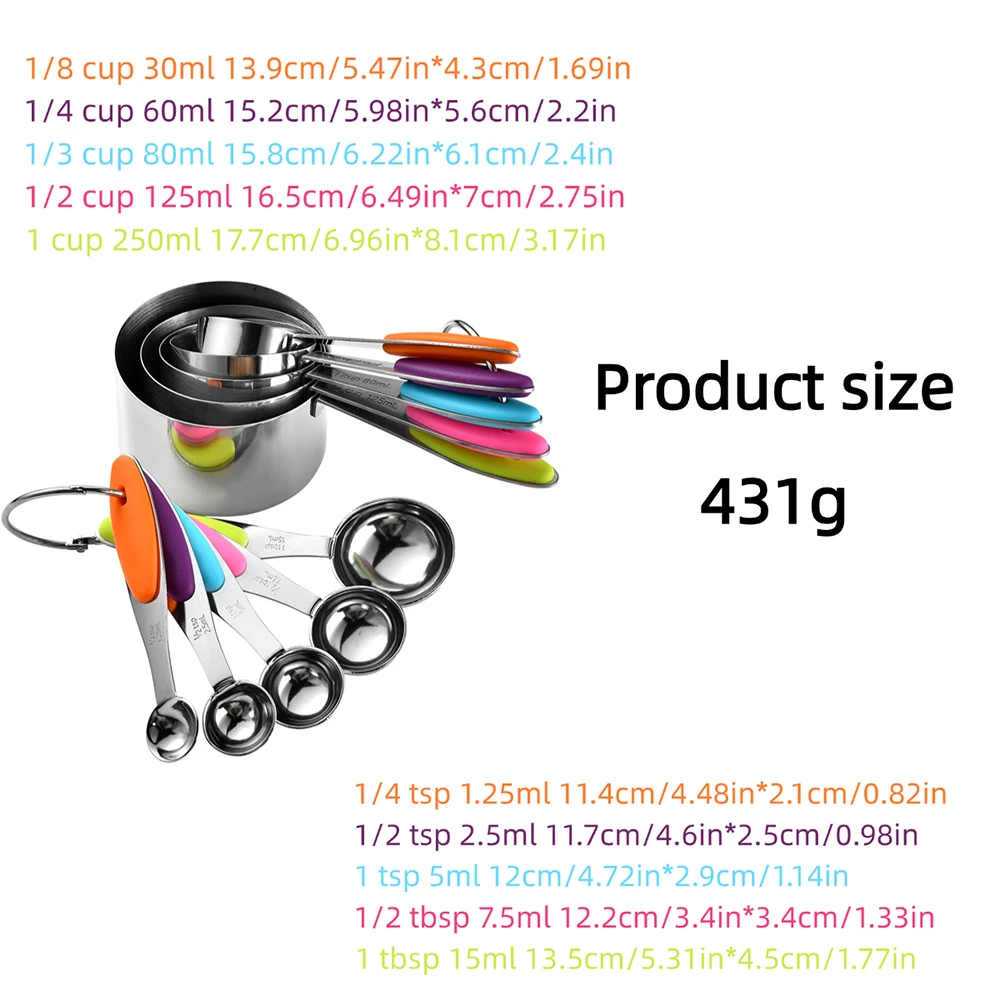 5/10Pcs Stainless Steel Measur - đánh giá và giá Gaming Kitchen Accessories