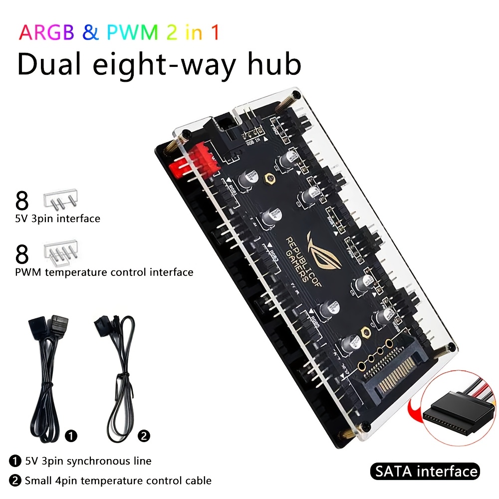 Dual 8-Port Fan Hub ARGB/PWM 2 - đánh giá và giá Rgb Hub Sync