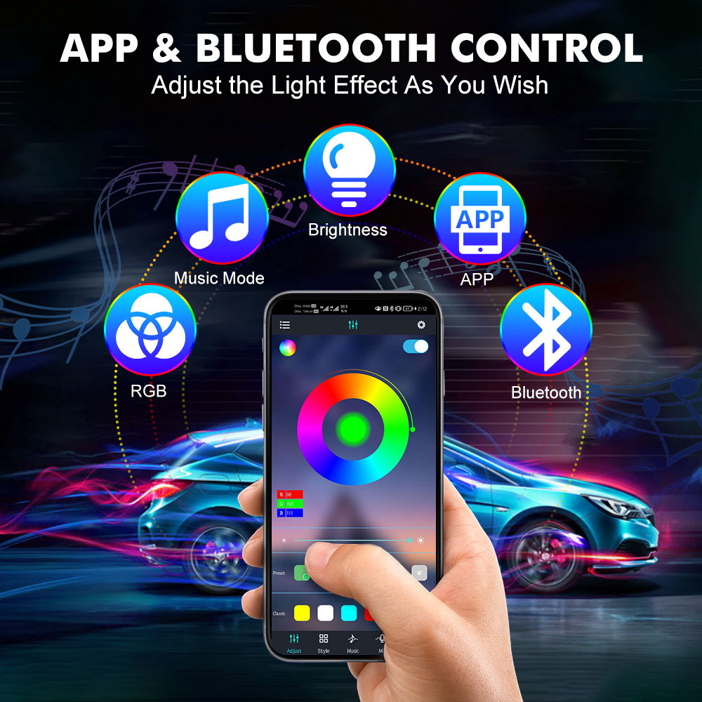 Đèn LED Dây Xe Ô Tô, Trang Trí - đánh giá và giá Rgb Hub Sync