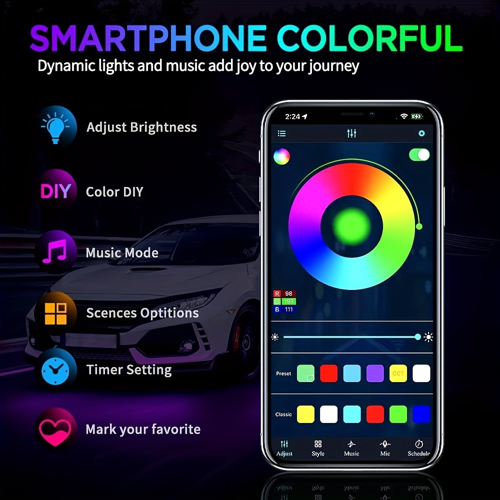 RGB Linh Hoạt Xe Underglow Đèn - đánh giá và giá Rgb Hub Sync